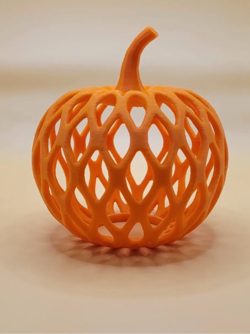 3d printed Orange Lattice Decorative Pumpkin | Home Art Accent
